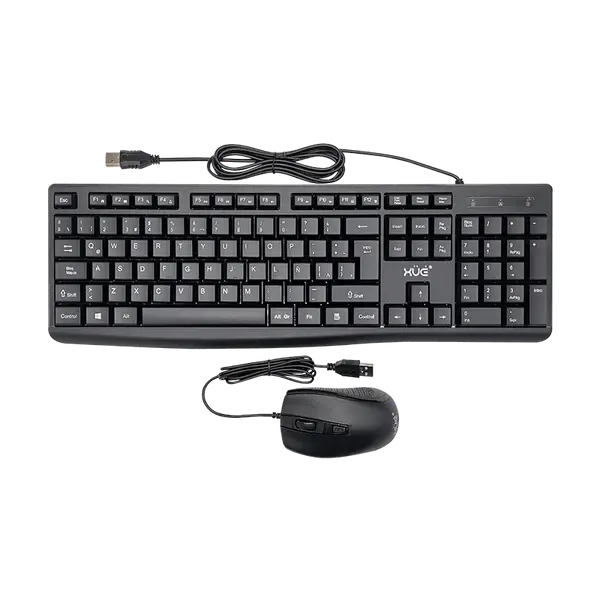 Combo Teclado y Mouse XUE – Con Cable / USB / Alta Precisión